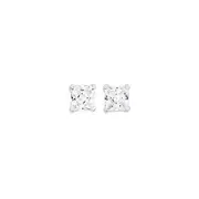 Sterling Silver Cubic Zirconia Stud Earrings in Clear