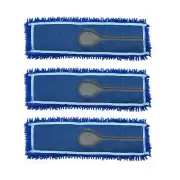 NNEAGS 3X 100x22 Blue Microfiber Flat Mop Floor Cleaning Pads Rotating Dust Remo