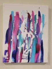 Original One Of A Kind Art On Stretched Canvas "Melting Color People"