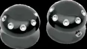Covington Dimpled Al Front Axle Cap Gloss Black Set Police 08-09