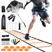 Agility Ladder 20 Feet 12 Adjustable Rungs Speed Training Equipment Set, Agil...