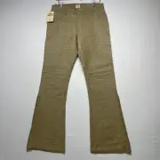 VTG Leather Miss Sixty Rockstar Pants Women 30 Olive Bootcut Ankle Zip