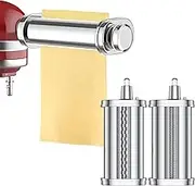 Cozioz Pasta Attachment for KitchenAid Stand Mixer, 3-Piece Set with Pasta Sheet Roller, Spaghetti Cutter, and Fettuccine Cutter