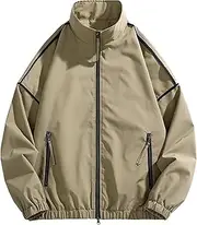 [DGHM-JLMY] Men's Jackets Full Zip Trench Rainjackets Waterproof Running Bike Windbreaker Thin Long Sleeve Hooded Tops
