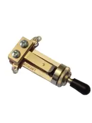 Switchcraft Long Straight 3-way USA Toggle Switch for Les Paul Nickel/ Black Tip