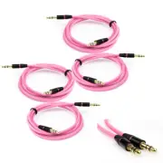 4X 3.5MM AUX AUXILIARY STRAIGHT AUDIO CABLE PINK FOR NOKIA LUMIA 920 Q10 Z10 Z30