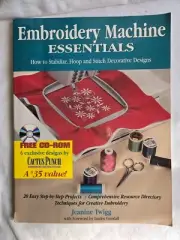 Embroidery Machine Essentials Book How to Stablish Hoop Stitch Decorative CD
