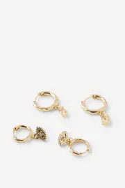 [Rubi] Rubi - 2Pk Mid Earring - Gold plated cosmic evil eye OS GOLD PLATED COSMIC EVIL EYE