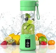 Portable Blender, Personal Juice Protein To Go Mixer Bottle, USB Rechargeable Mini Blender for shakes and smoothies (Green)