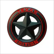 1PC Aluminum Alloy 3D Round Black+Red Texas Edition Auto/Car/Van Emblem Decal
