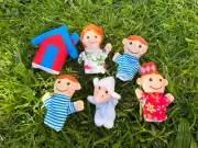 6pcs Mary Had a Little Lamb Finger Puppets Nursery Rhyme Teacher Kids School