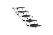 Petzly Foldable Dog Ramps 5 Steps Adjustable Height Dog Stair Portable Aluminium