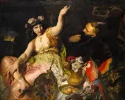 Oil painting Sheherazade-and-Sultan-Schariar-Ferdinand-Keller-Oil-Painting girl