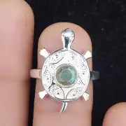 Tortoise Design Labradorite 925 Sterling Silver Ring - Unique Handmade Jewelry