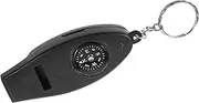 Abaodam Outdoor Compass Thermometer Magnifier Whistle Compact Keychain Accessory