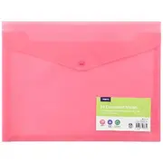 J.Burrows A4 Recycled Button Document Wallet Pink