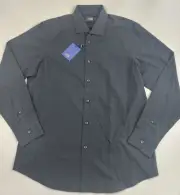 Roberto Cavalli Class Shirt Adult OXT708 CE001 comfort fit black 16.5 $245 Mens