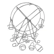 Rotating Ferris Wheel Dessert Server 8 Cupcakes Serving Tray Carnival Circus Themed Stainless Steel Silver