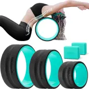 Back Roller Wheel 3pc Set + 2 Yoga Blocks for Pain Relief & Stretching