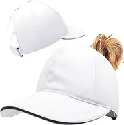 [Enwokran] Women's Ponytail Hat, Crossed Baseball Cap, High Messy Bun Pony Cap, Quick Drying Hat with Ponytail Hole, UV Protection, Summer Sun Hat, Outdoor Sports Cap