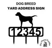Labrador Yard Address Sign with Stakes and Size Options - Made in USA
