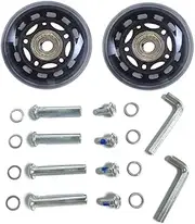 LOTOWELZON 2pcs Luggage Suitcase Replacement Wheels, 60mm Rubber Inline Roller Skate Wheels with 8mm(0.31") ABEC-7 608ZZ Bearings Repair Kits (Black&Clear, OD60xW18mm/2.36"x0.7")