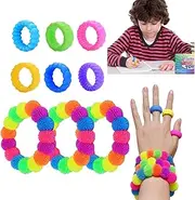 Autism Toy, Fidget Toy, Sensory Toy, 9 Pieces, Anti-Stress Toy, Rainbow Acupressure Rings, Children's Birthday Party Bag Set, Stress Relief, ADD, ADHD Toy from 3 4 5 6 7 8 9 10+ Years
