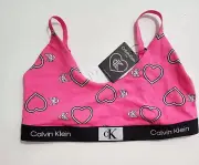 Calvin Klein 1996 Valentines Cotton Unlined Bralette Multi QF7477 Sz L - NWT