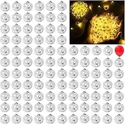 Pack of 100 LED Balloon Lights, Mini LED Light Warm White, Round LED Balloons Lights, Round Party Light, Balloon Light Paper Lantern, for Birthday, Wedding, Christmas Decoration