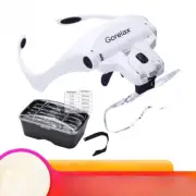Magnifier Glasses With LED Light, Headband Illumination Magnifier Loupe 5 Lens