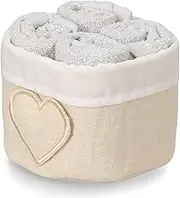 Casatessile Grigio Chiaro Bathroom Wash with Fabric Basket Set of 4 Susanna Wash Cloths 30 x 30 cm Small Face Towels and Bidet