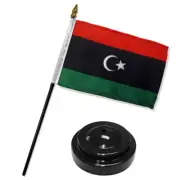 Libya Kingdom 4"x6" Flag Desk Set Table Stick Black Base