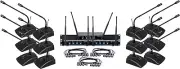 VocoPro Twelve Channel UHF Wireless Conference Microphone System, Black