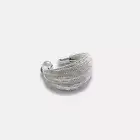 Chic Multilayered Silver Thread Ring For Women With Unique Geometric Design And