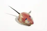 Clockwork Brown mouse tin toy.