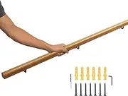 Modern Staircase Banister Hand Rails 1 2 3 4 metres | Wall Mount Wood Handrails for Stairs with Stainless Steel Brackets | Deck Grab Rail for Indoor Outdoor Step(8ft/240cm)