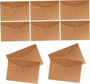 COMNESTBI 10pcs Kraft Paper File Pockets Sturdy Cardboard Folders for Document Storage A4 Paper Bag Pouches for Office Home