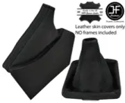 BLACK STITCH REAL LEATHER GEAR HANDBRAKE BOOT FITS SUBARU FORESTER 2008-2012