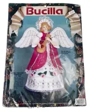 Bucilla 11”Angel Tree Topper Centerpiece Felt Craft Kit 82962 Vtg 1991
