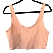 Topshop Coral Basic New Sleeveless Crop Top Scoop Back Neck Tank Top Womens 8