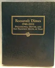Whitman Classic Album # 3394 Roosevelt Dimes 1946-2022, New (Book, folder)