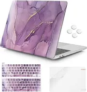 iCasso Compatible with MacBook Pro 13 inch Case 2022 2021 2016-2020 Release A2338 M2/M1/A2159/A1989/A1706/A1708, Hard Shell Case with 5 Rows Keyboard Cover&Screen Film for MacBook Pro 13" (purple)