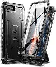 Dexnor for Apple iPhone 7 Plus/8 Plus Case, [Built in Screen Protector and Kickstand] Heavy Duty Military Grade Protection Shockproof Protective Cover for Apple iPhone 7 Plus/8 Plus - Black