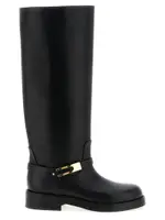 [Elisabetta Franchi] Elisabetta Franchi-Logo Strap Boots Stivali E Stivaletti Nero-Donna 37