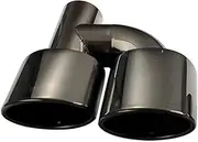 Inter 63mm Dual Outlet Car Exhaust Tip Slant Rolled Edge Auto Muffler Exhaust Tail Tip Stainless Steel Matte Black Compatible For C63 W204(H0EJ30213b-L-AG)