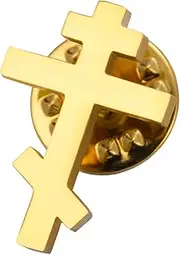 [Dreamtimes] Antique Orthodox Cross Brooch Pin Stainless Steel Religious Jewellery for Men & Women Christian Faith Symbol Vintage Enamel Pin