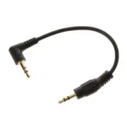 90 Degree 3.5mm Extension Flat Cable Cord Male To Male Adapter Connector