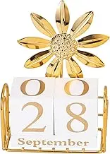Garneck 1 Set Decorative Wooden Perpetual Calendar Elegant Block Calendar for Home Office Tabletop Decor Month Blocks Rustic Wood Design