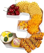 [KitChocoLot] Cardboard Letter, 10 inch Fillable Charcuterie Letter, Number Charcuterie Board Box, White Paper Mache Letter Tray for Food Chocolate Candy, Birthday Party Decoration