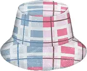 [FRODOTGV] Blue Pink Texture Womens Winter Faux Fur Bucket Hat Soft Furry Bucket Hat Fisherman Caps for Women Men (User), Blue Pink Texture, One Size